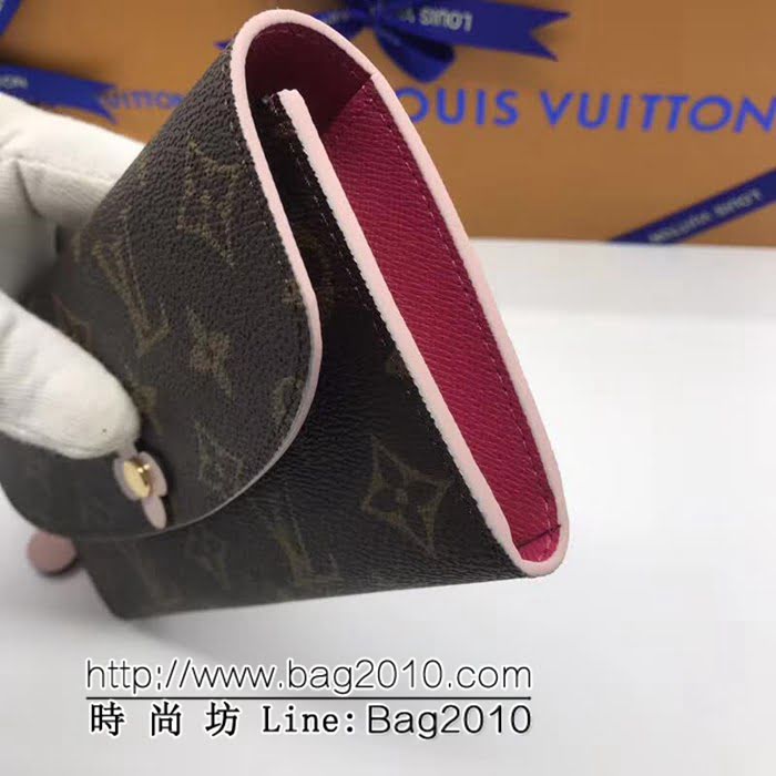 路易威登LV頂級原單 M64202玫紅色 經典Emilie錢夾 時尚而實用 ZY1029